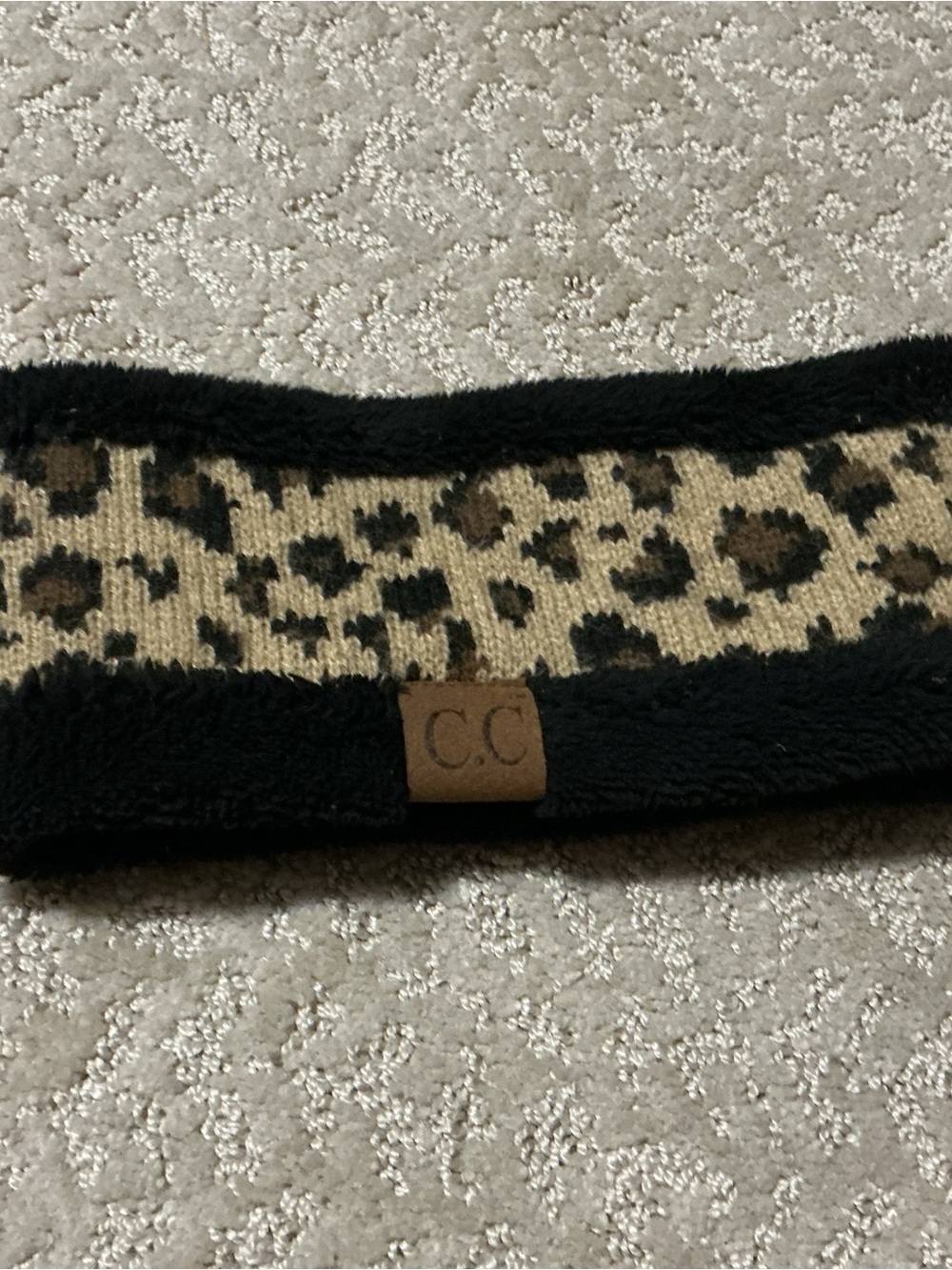 C.C Kids Leopard Knit Headband - Black & Brown